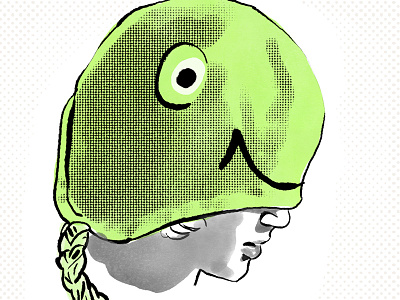 frog hat halftone ink kylebrushes photoshop watercolor