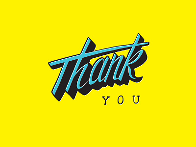 Thank You card custom type hand type handlettering thank you thanks