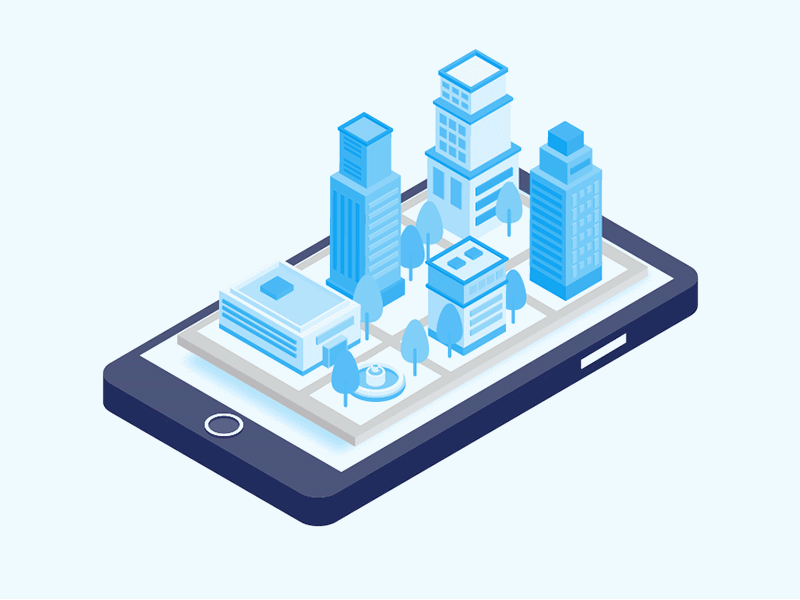 Animated Support Illustration animation gif gps illustration iphone isometric location phone