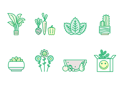 Snip Snip Icons icon illustration plant smile vector