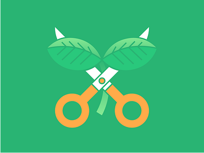 SnipSnip green icon illustration logo plant scissors