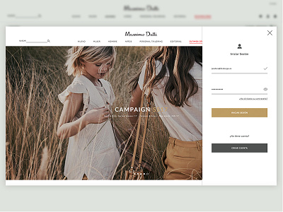 Dropdown form (Massimo Dutti) desktop dropdown ecommerce ux