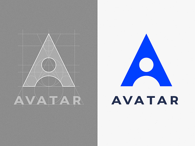 Avatar Logo a letter logo mark negative space symbol typography