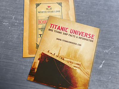 Titanic Universe Flyer Design design flyer history information retro ship titanic yellow