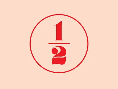 Half branding logo numbers numerals