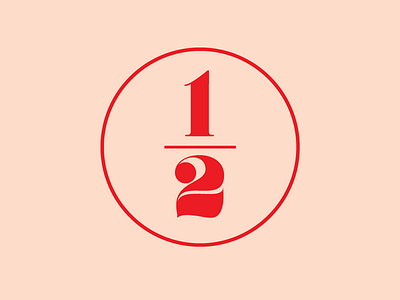 Half branding logo numbers numerals