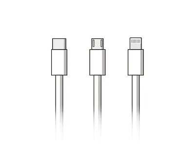 Cable icons cable icons lightning micro phone sync type c usb vector