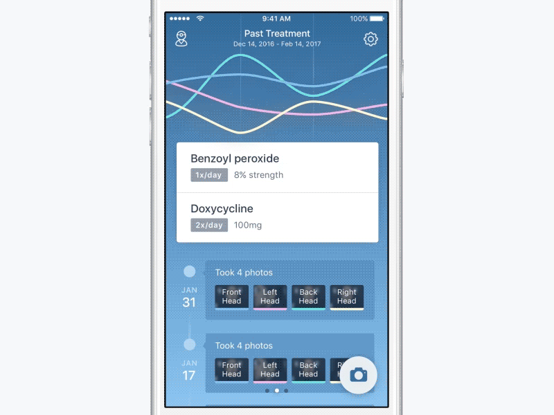 Medical homescreen acne acne app animation dermatology graph ios iphone iphone app medical principle