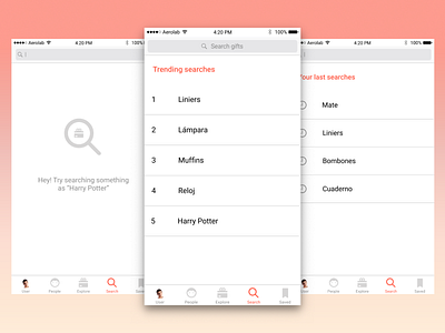 Coodle Search app gift search ui ux