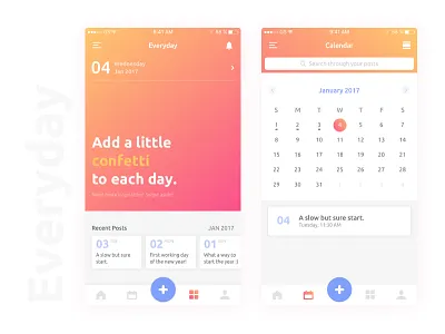Everyday | iOS App Concept app daily diary home memories ios journal landing notes ui ux