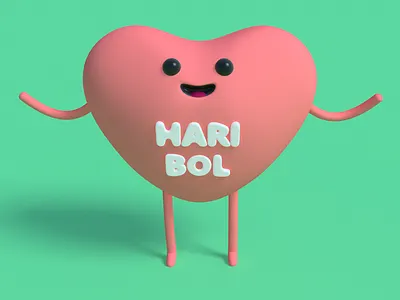 Hug? 3d c4d character haribol heart hug illustration