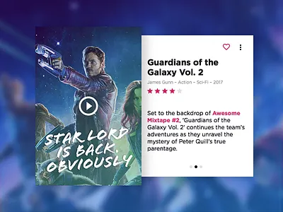 Movie Card Concept app card color gradient icons minimal movie news overlay ui
