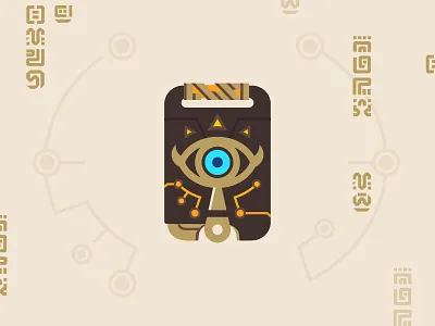 Zelda - Sheikah Slate egyptian flat game gaming illustration nintendo runes sand switch tan video game zelda