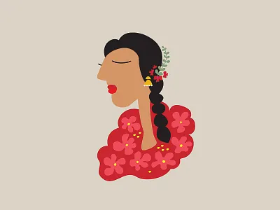 Fragrance - Print character floral flowers girl illustration portrait print