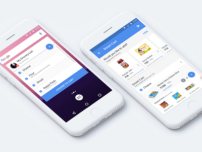 Smart Cart Widget android cards fab groceries material design mobile peppertap shopping todo ui ux widget