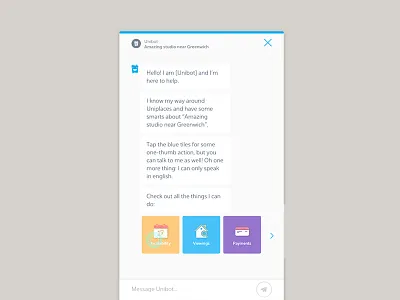 Uniplaces Chatbot UI (web) bot chatbot design drawing gif sketch ui uniplaces ux