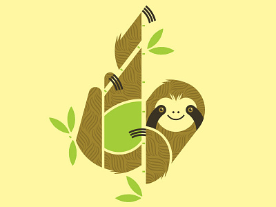 Sloth animal geometric illustration sloth