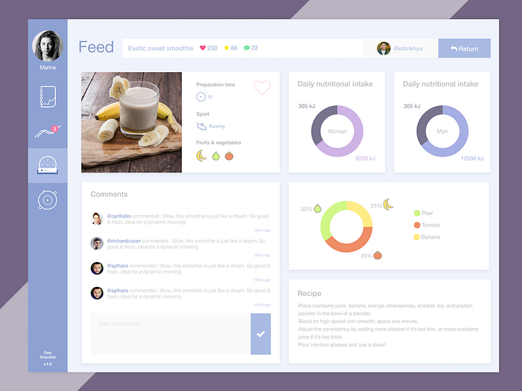 UI - Smoothie App Project - Smoothie content view 🍭🔥 by Marine Pieux on ...