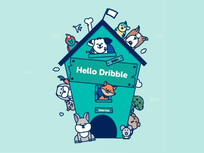 Hello from all of us! animal bird cat dog illustration pet rabbit rat storytelling ui