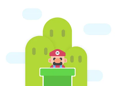 Mario colorful game illustration mario simple