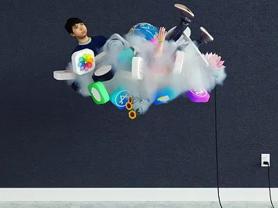 Daily Render: Materialized Interactions 3d abstract cinema 4d daily daily renders mixed reality motion motion design octane ui uiux virtual reality