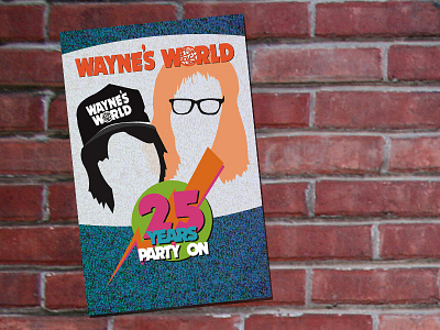 Wayne's World Poster comedy illustration movie party on poster waynes world