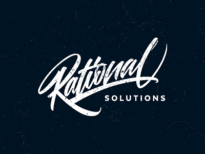WIP. Lettering. Rational solutions. brush calligraphy ink lettering logo logotype mark rational sign solutions