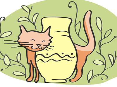 Cat illustration naive