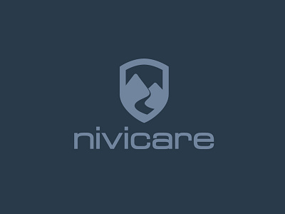 Nivicare brand branding flat identity logo logotype mountain road shield ski snow vector