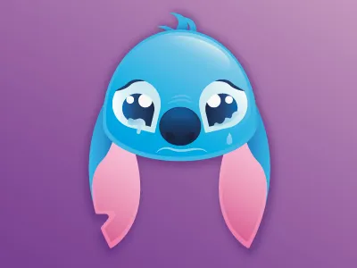 Emoji Stitch cute disney emoji sad stitch