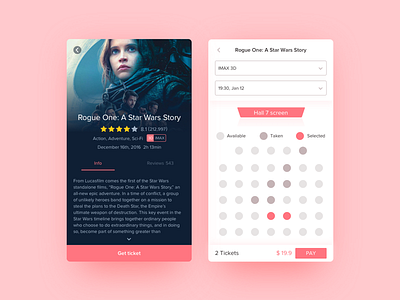 Moive App dailyui moive ticket ui ux