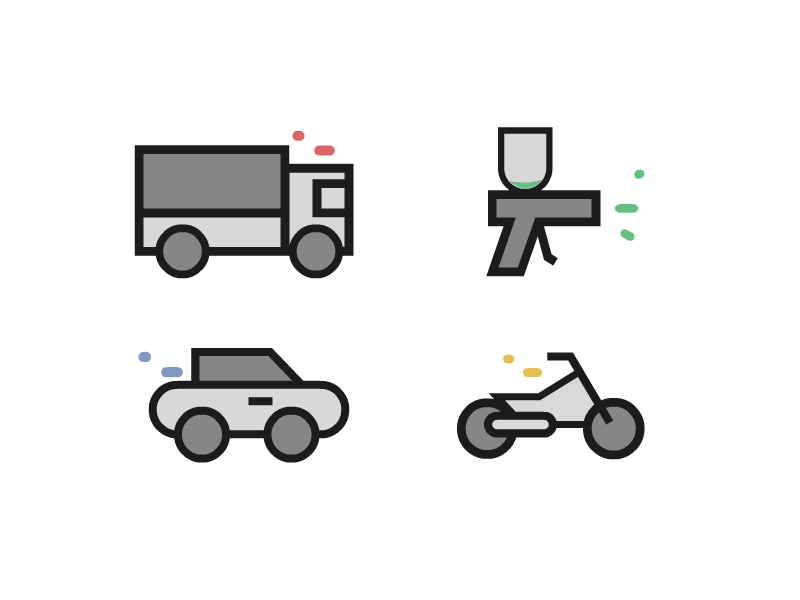 Auto moto truck formation - Pictogrammes animation auto formation icons logo motion design moto pictos truck ui ux web
