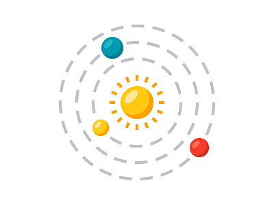 Solar System astronomy education icon orbit planet school science solar system space sun vector