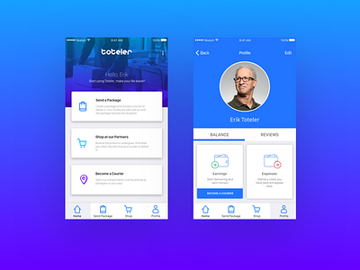 Delivery App app deliveries ios ui ux