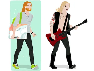 Human study - young man 1sketch2characters artist bassist character human illustration man music rock rocker student study