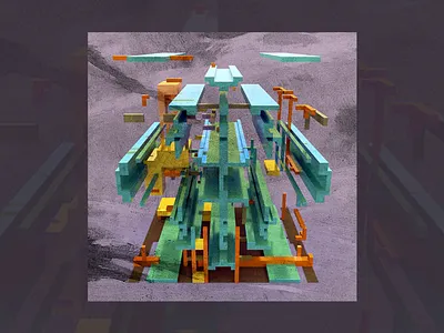 3.5 3d geometric magica voxel render subconscious realism sunday