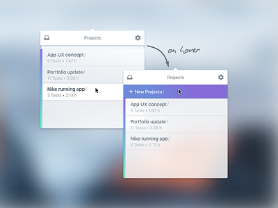 Project Overview app osx project tasks time tracking toolbar ui