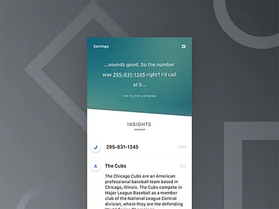 Project Ashford: An always listening personal assistant. ai gradients ios mobile personal assistant shapes white