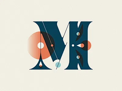 36 Days of Type - M 36daysoftype capital dropcap illustration letter lettering m pattern type typography vector