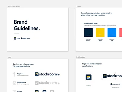 Stockroom.io Brand Guidelines brand colors design guidelines typography