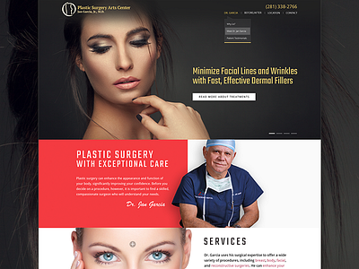 Plastic Surgery Art Center clinic landing page web site