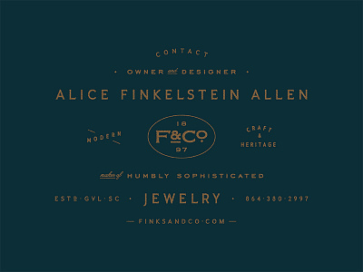 Contact info branding business card contact craft jewelry layout logo typography vintage