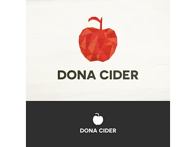 Branding for Dona Cider apple branding cider identity logo orange red triangles triangulate