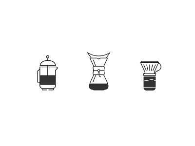 Brew Methods black chemex clever coffee french icon lines mark press white