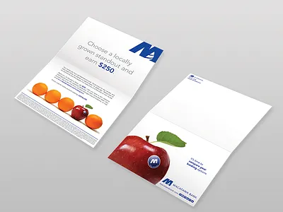 Choose a Locally grown stand out banking branding finance mailer print self mailer