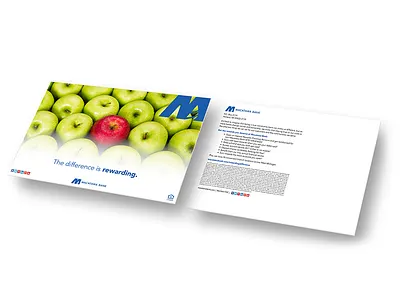 The difference is rewarding postcard apples banking difference finance mailer postcard print rewarding