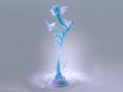 Juicy Eel 3d 3d illustration eel fluid juice liquid model vfx water effect