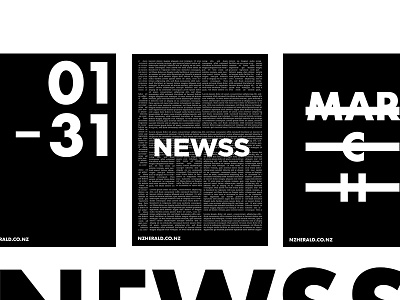 NewsS - Promotion black bw clean news poster type typography web website white