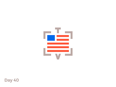 Daily Logo 40/50 - Television News Logo branding dailylogo dailylogochallenge flag flat illustration logo mark news paper screen tv television usa
