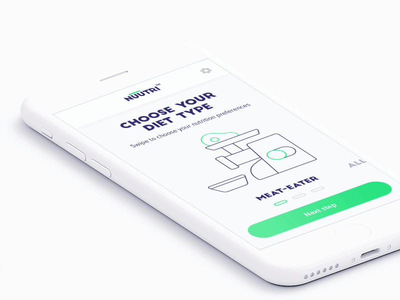 Nuutri App bright diet kcal mobile app nutrition ui user interface ux
